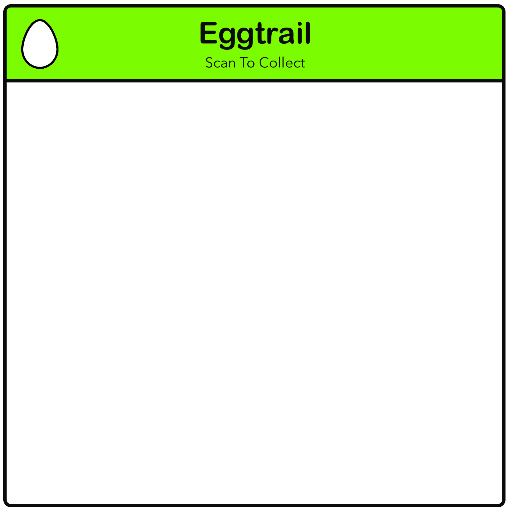 A printable Eggtrail QR code card